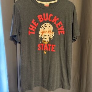 HOMAGE Men’s Charcoal Graphic T-Shirt. The Buckeye State. Jeni’s Ice Cream.